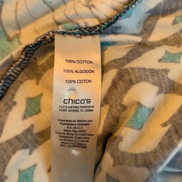 Chico’s light jacket, Greens, blues & white pattern Size1 #079 - Picture 6 of 9